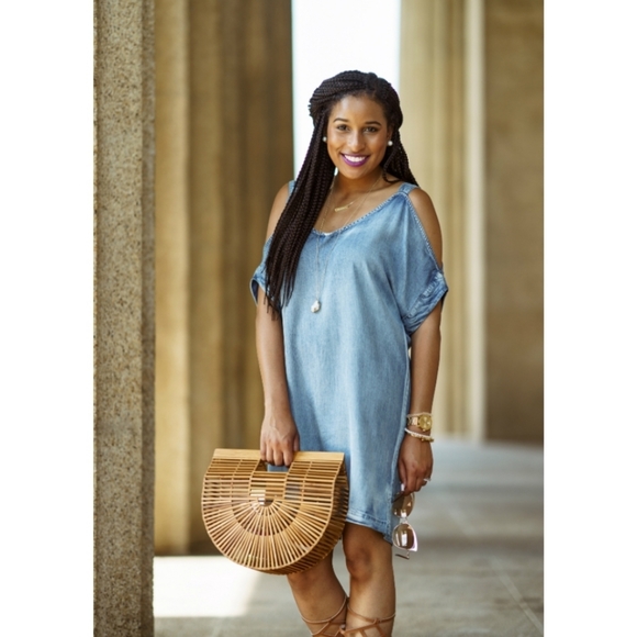 Velvet Heart Denim Cold Shoulder Dress - Picture 15 of 16